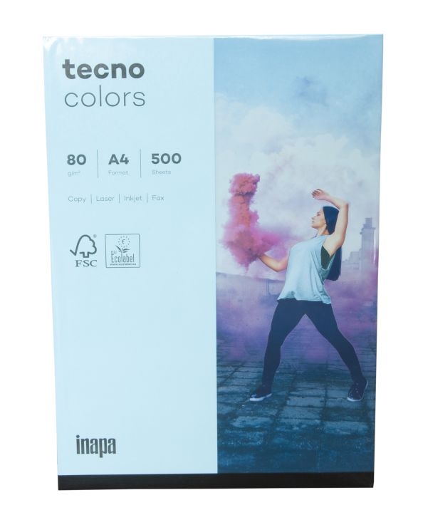 InapaCopy paper tecno colors A4 80g 500 sheets medium blue-Price for 500 SheetArticle-No: 4011211076643