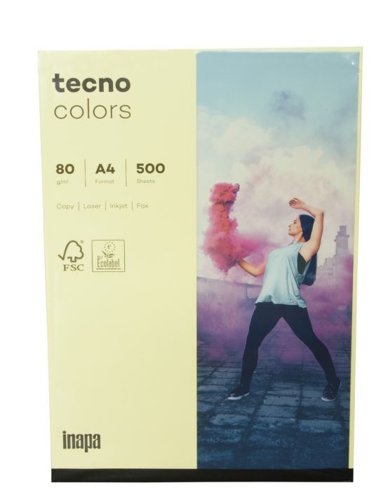 InapaCopy paper tecno colors A4 80g 500 sheets medium yellow-Price for 500SheetArticle-No: 4011211076377