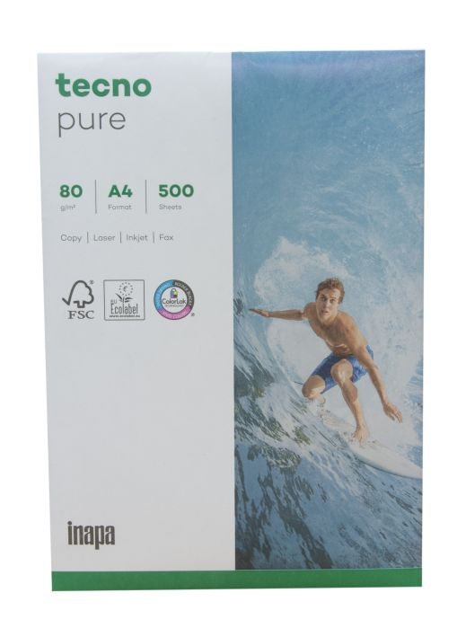 InapaCopy paper tecno pure A4 80g 500 sheets white-Price for 500SheetArticle-No: 4011211075806