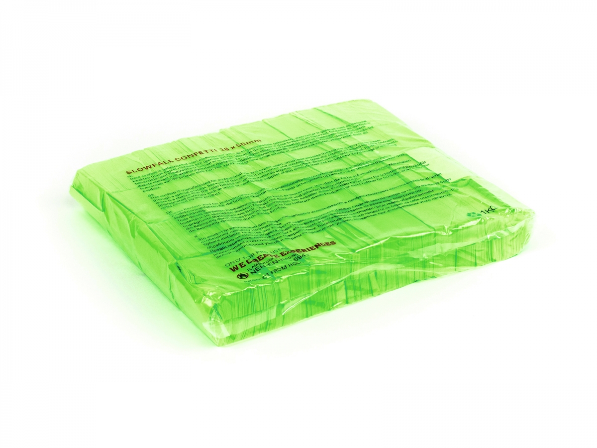 TCM FXSlowfall Confetti rectangular 55x18mm, neon-green, uv active, 1kgArticle-No: 51708902