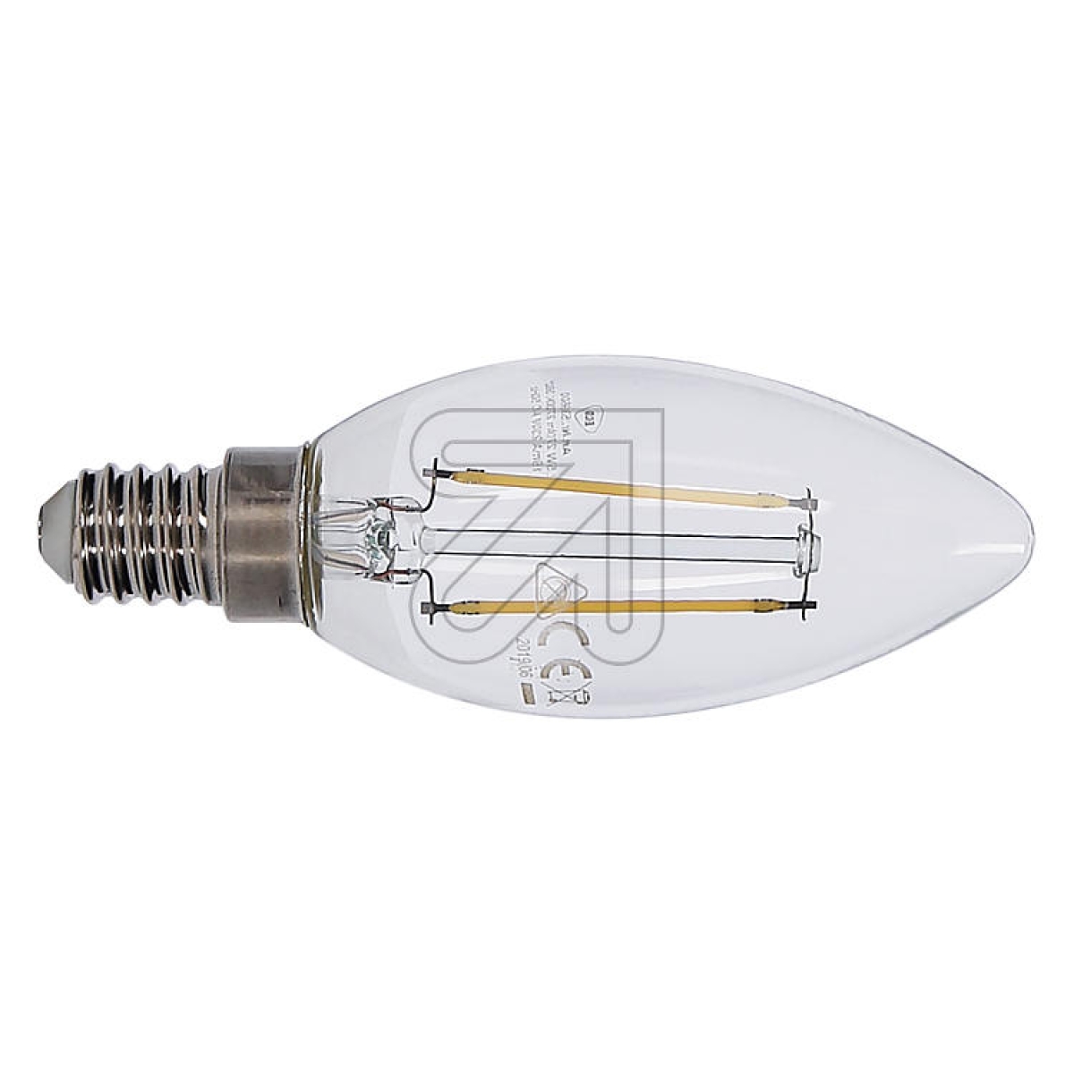 EGBFilament candle lamp clear E14 2.5W 290lm 2700KArticle-No: 539600