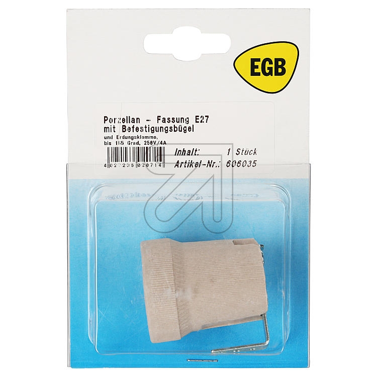 EGBSB porcelain socket E27 with metal bracketArticle-No: 606035