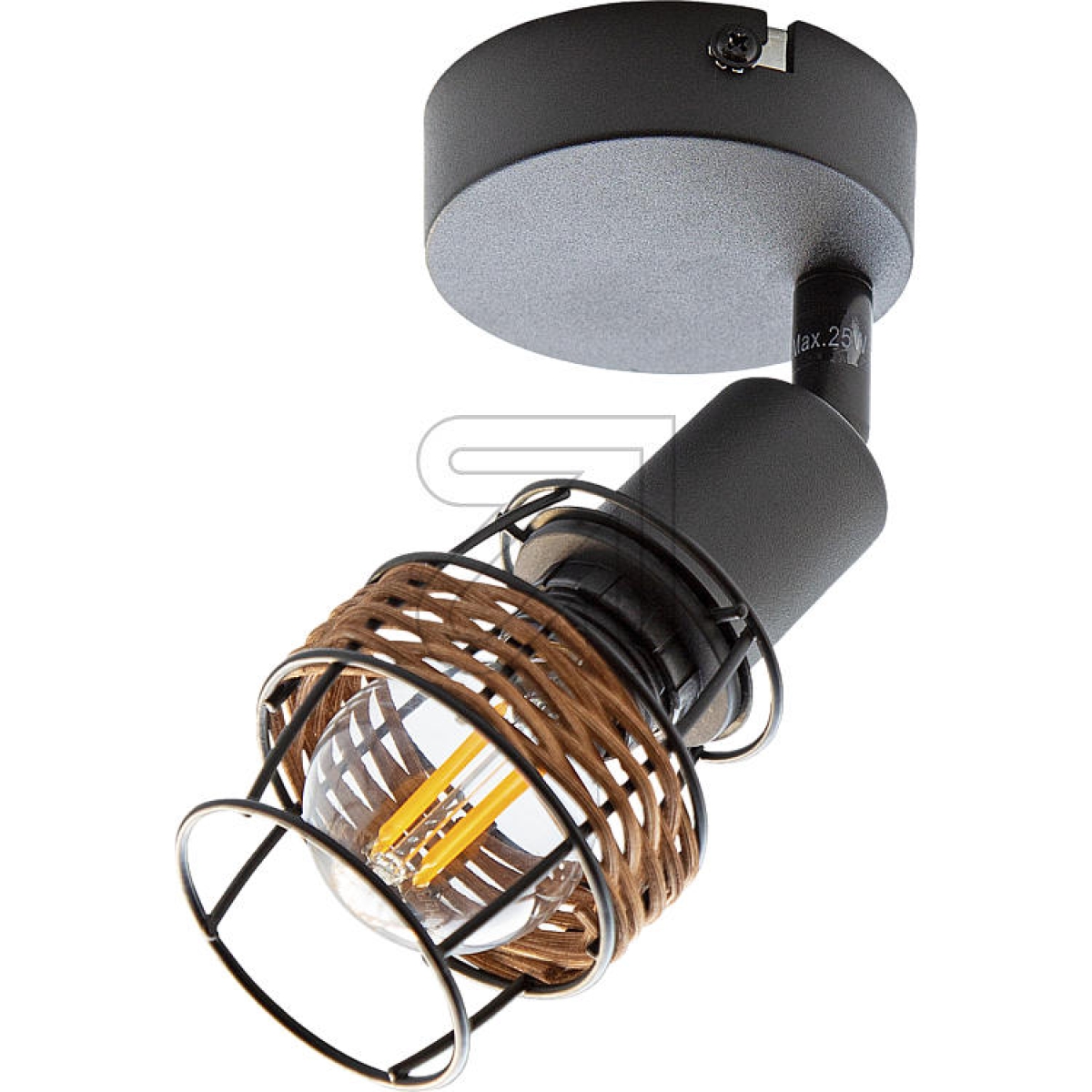 Nino LeuchtenSpotlight Malik wire with rattan 1-bulb. black 82340108Article-No: 641020
