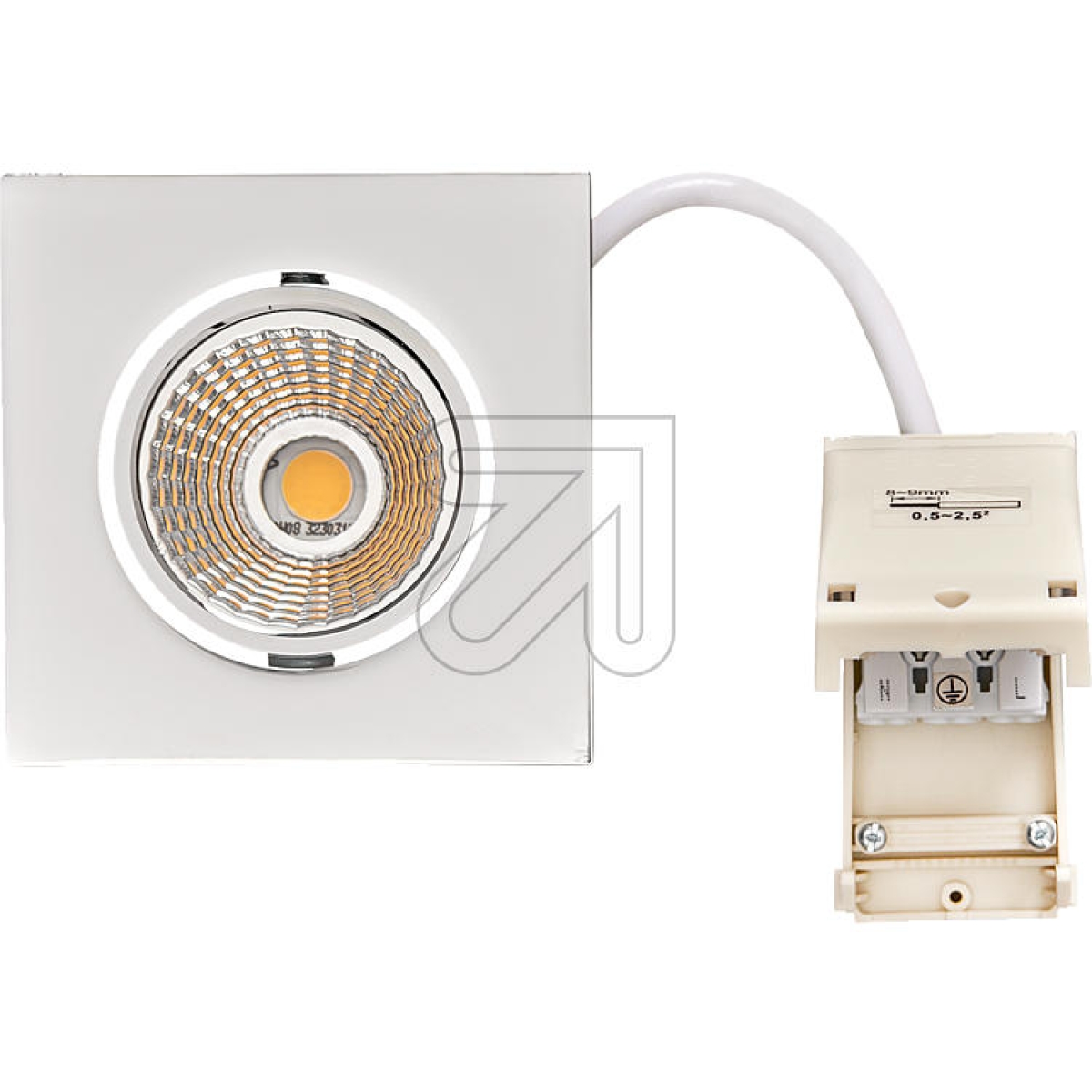 nobilé AGLED recessed spotlight, square, 8W 4000K, chrome 230V, beam angle 38°, swiveling, dimmable, 1868050213Article-No: 645470