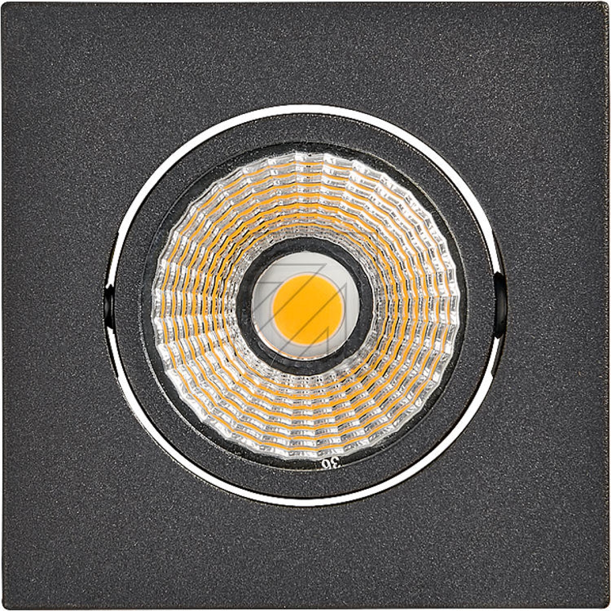 nobilé AGLED recessed spotlight, square, 8W 4000K, matt black 230V, beam angle 38°, swiveling, dimmable, 1868050613Article-No: 645490