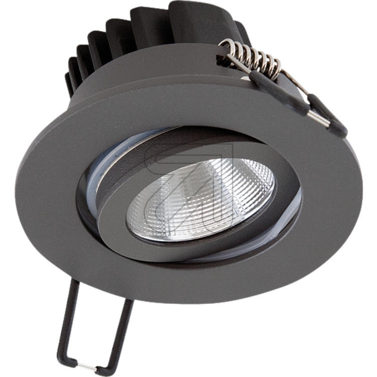 EVNLED recessed spotlight IP65, Ra>90, 6W 4000K, anthr. 230V, beam angle 38°, swiveling, dimmable, PC650N61640Article-No: 650180