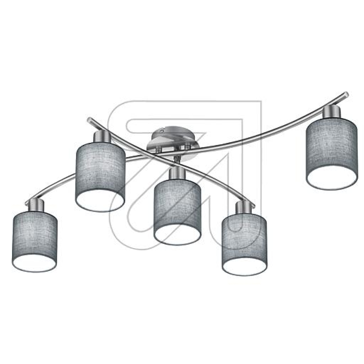 TRIOTextile ceiling light nickel/grey Garda 5-flames 605400511Article-No: 674165