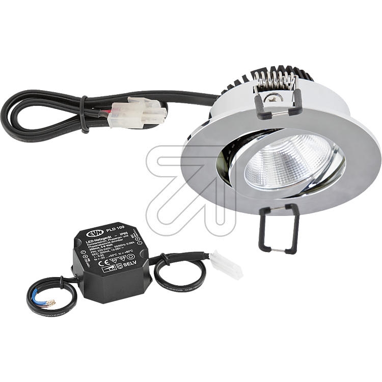 EVNLED recessed spotlight chrome 2700K 6W PC20N61127Article-No: 678245
