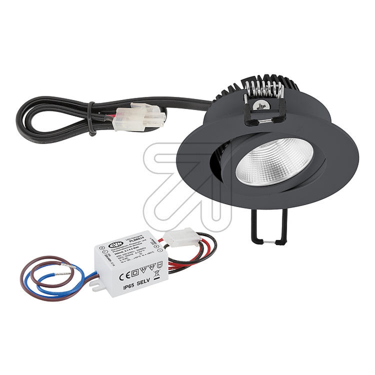 EVNLED recessed spotlight anthracite 3000K 3W PC20N31602Article-No: 684210