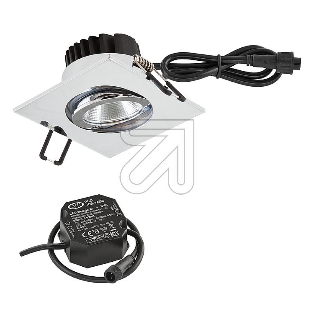 EVNLED recessed light chrome IP65 3000K 8.4W PC654N91102Article-No: 686555