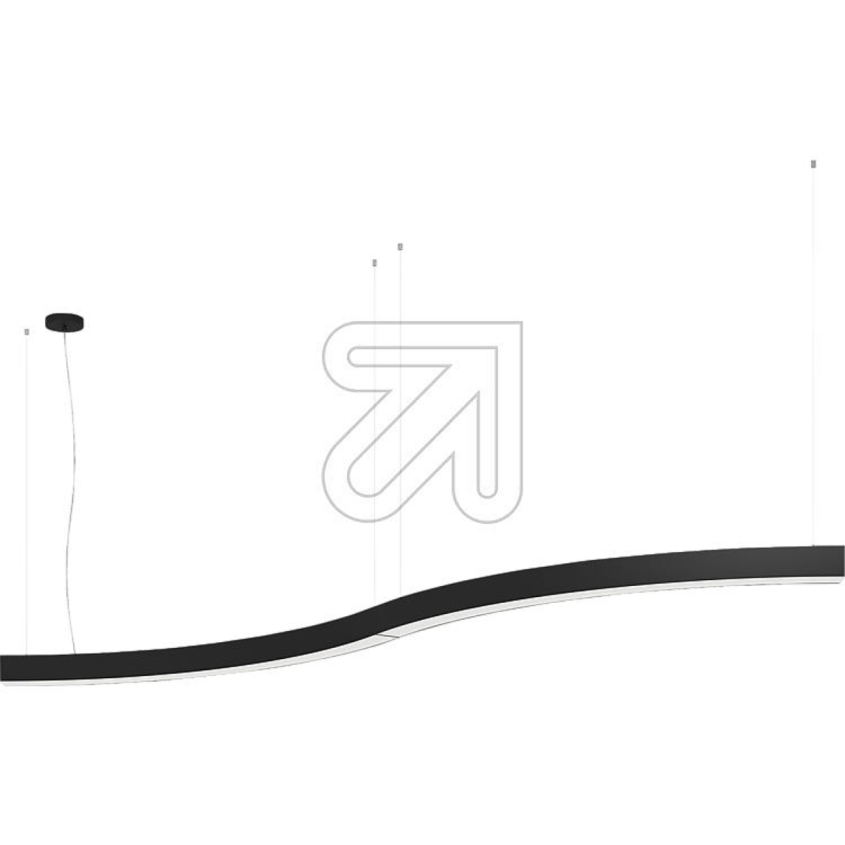 EGLO LeuchtenLED segment curve 60°, L1430mm, 32W 3000K, black 68201Article-No: 691585