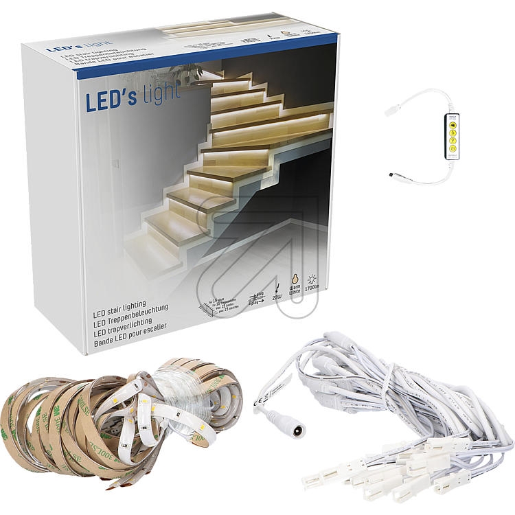 LEDs lightLED stair lighting set, 15 x 0.8m 2700K 401643_01