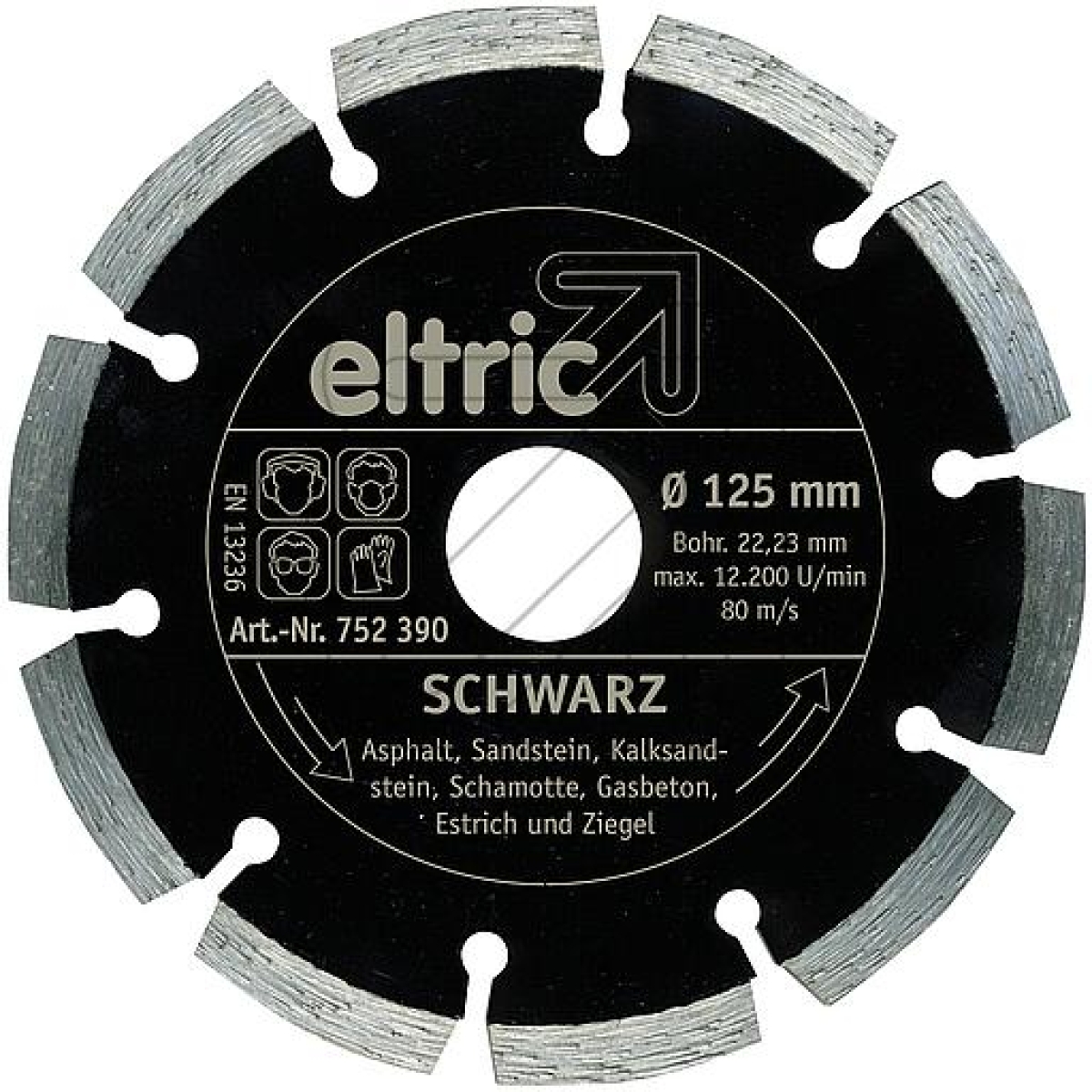 eltricDiamond cutting disc 125mm blackArticle-No: 752390