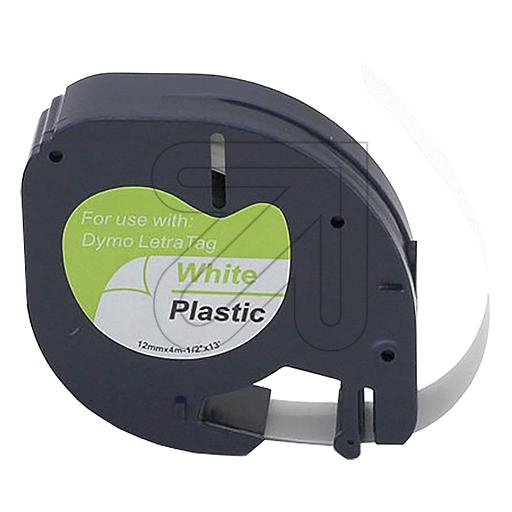 5 Schriftbänder kompatibel zu Dymo 91221 12mm schwarz auf weiß selbstklebend 