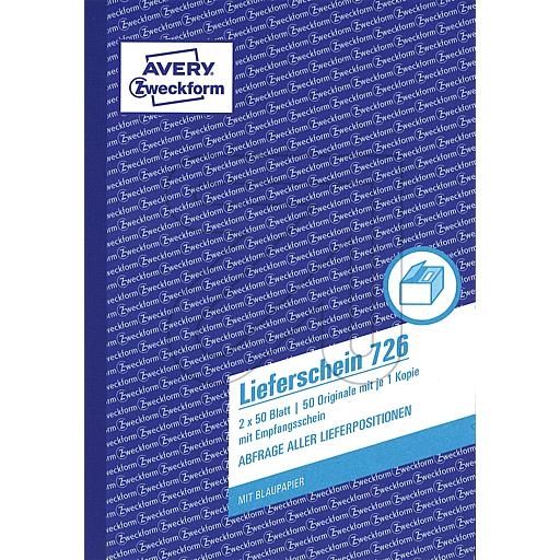 AVERY ZweckformZweckform delivery note book 2x50 sheets, DIN A5 726