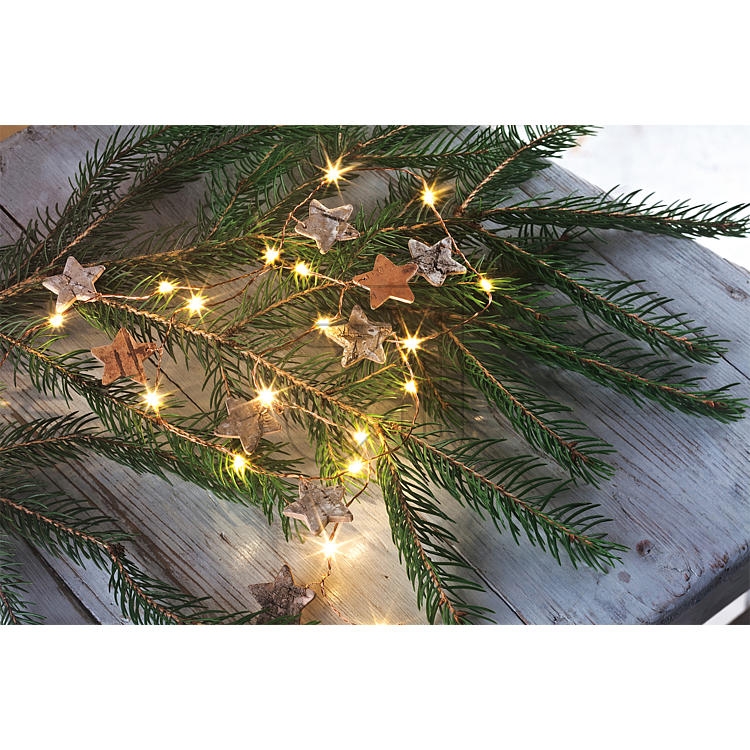 hellumLED light chain with wooden stars 520460Article-No: 820245