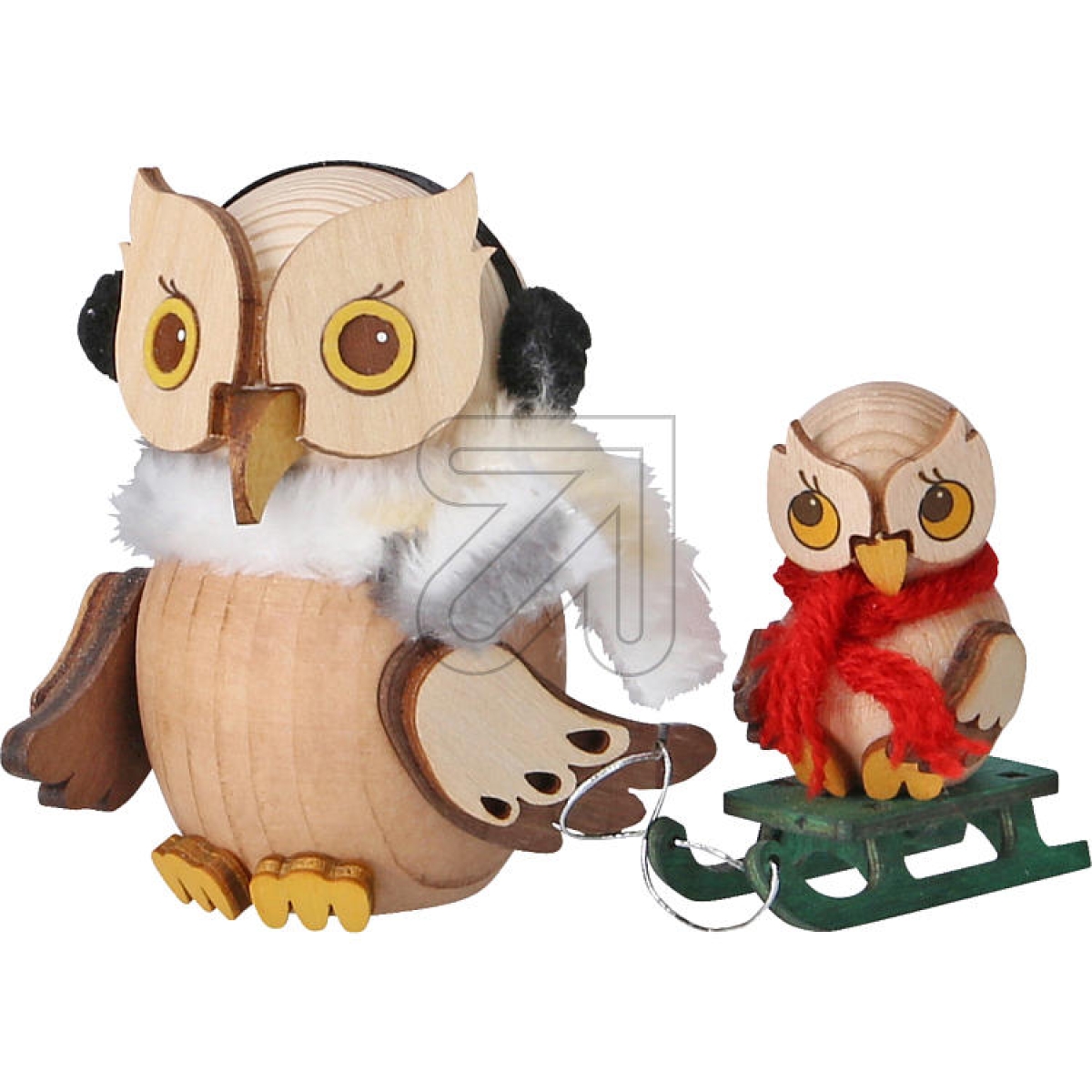 Drechslerei KuhnertMini owl sleigh ride with child 37348Article-No: 822030