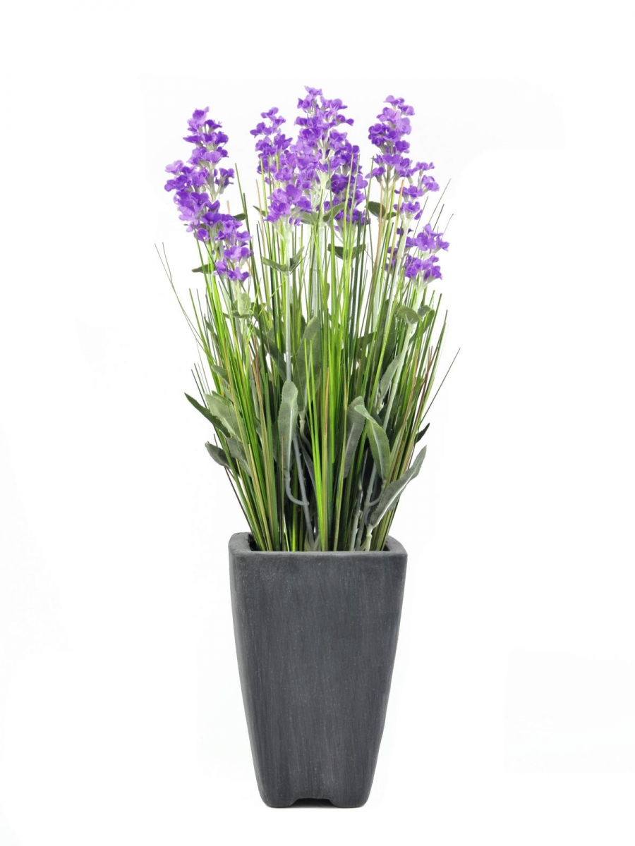 EUROPALMSLavendel, Kunstpflanze, lila, im Dekotopf, 45cm