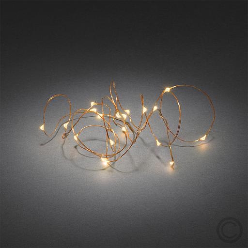 KonstsmideMicro LED light chain 20 LED amber 1460-860 copper wire, battery operatedArticle-No: 830755