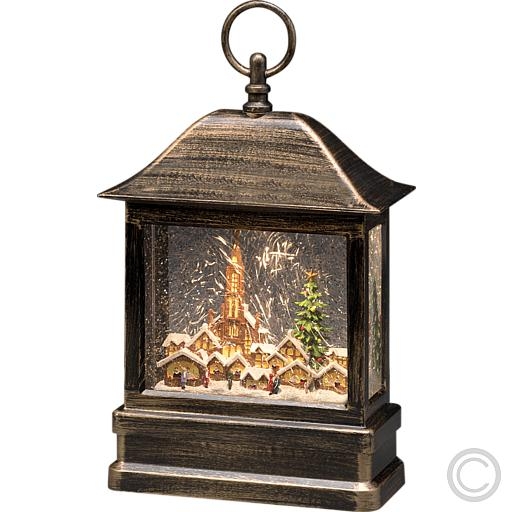 KonstsmideLED snow lantern Church with Christmas market 1 LED 17x8x25cm antique 4350-000Article-No: 830875