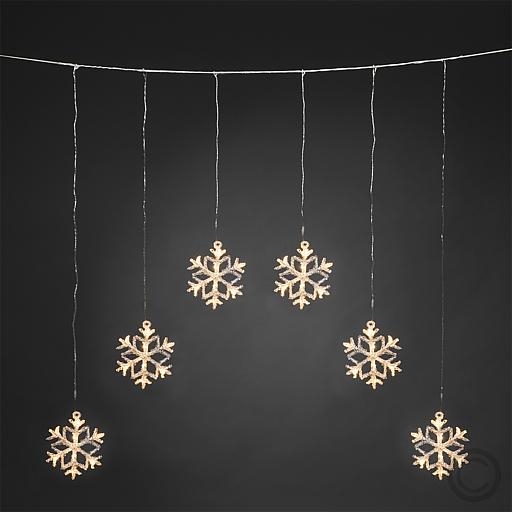 KonstsmideLED snowflake curtain for inside and outside 48 LEDs warm white 4044-103Article-No: 831685