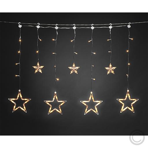KonstsmideLED star curtain inside and outside Strangl. 35/67cm illuminated length 0.9m total length 5.9m 77 LEDs amber 4046-803Article-No: 831690