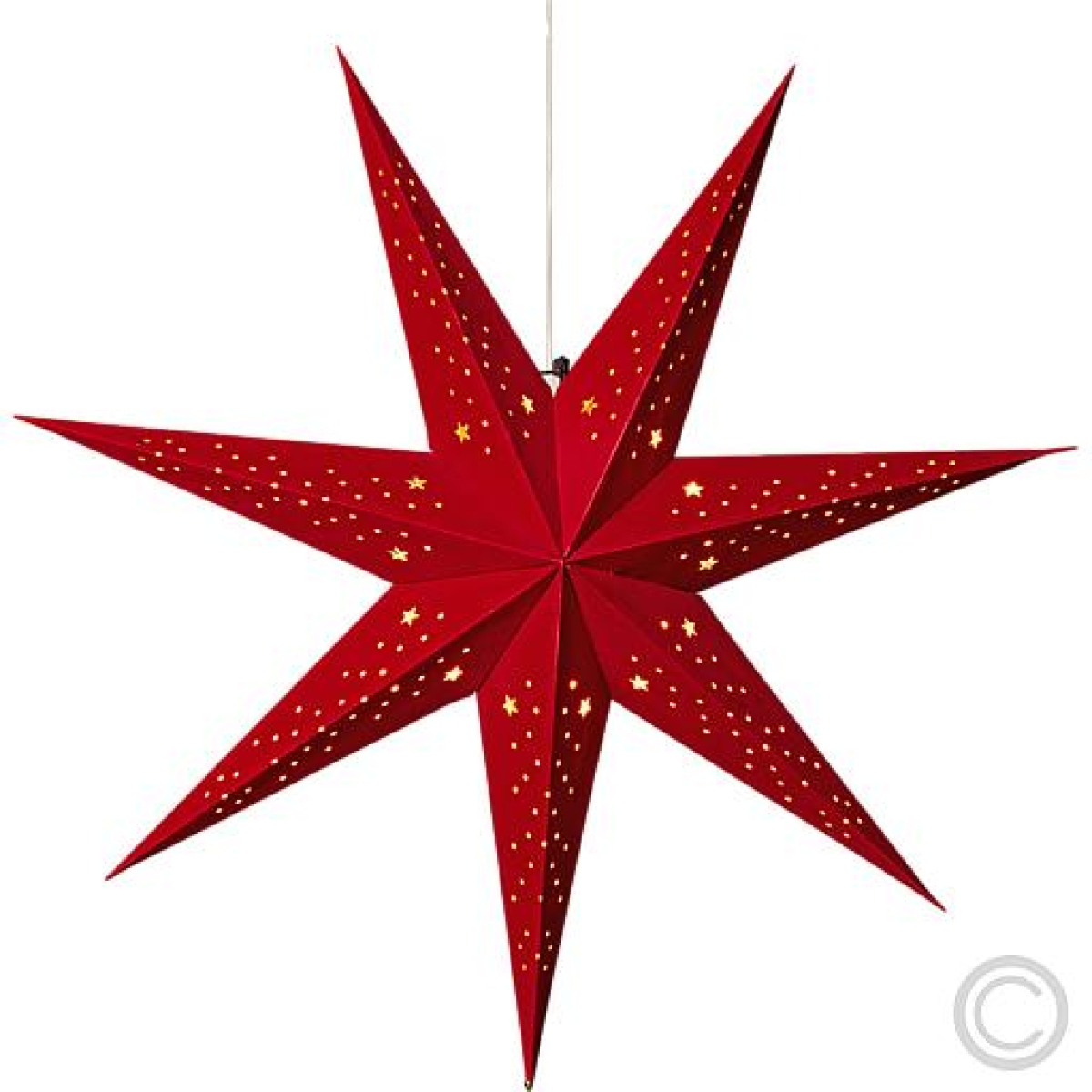 KonstsmidePaper Christmas star for LED bulb lamp 1 flame 78x78cm red 5951-550Article-No: 831750