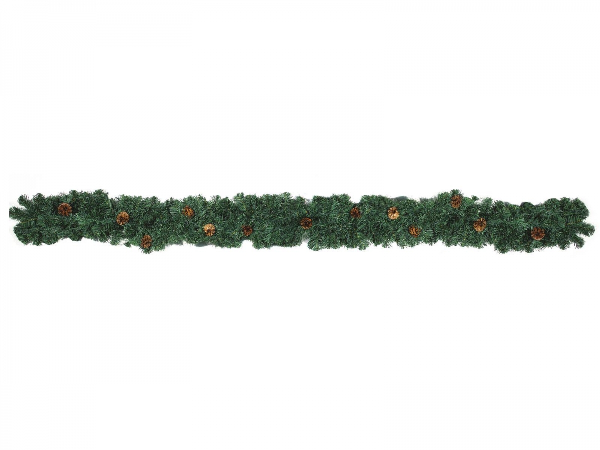 EUROPALMSNoble pine garland with fir cones, 270cm