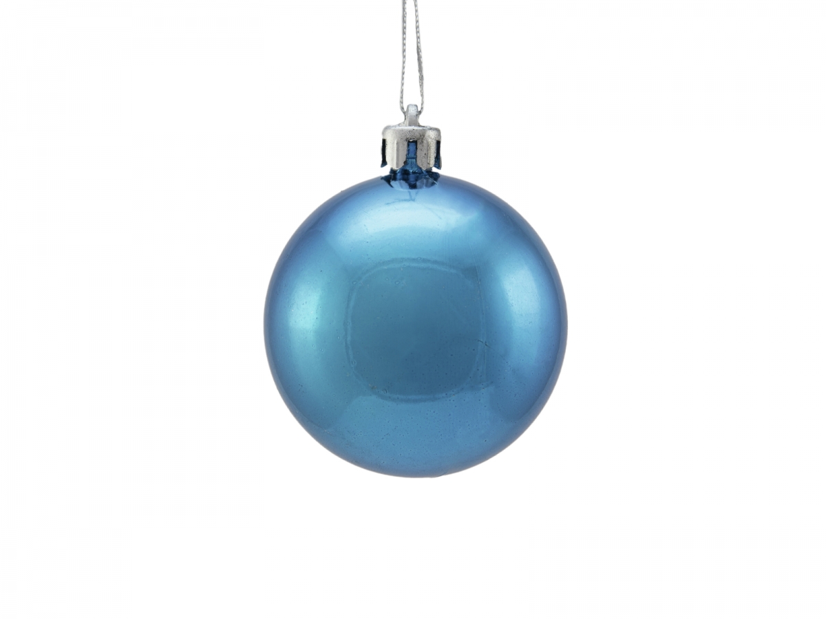 EUROPALMSDeco Ball 6cm, blue, metallic 6x
