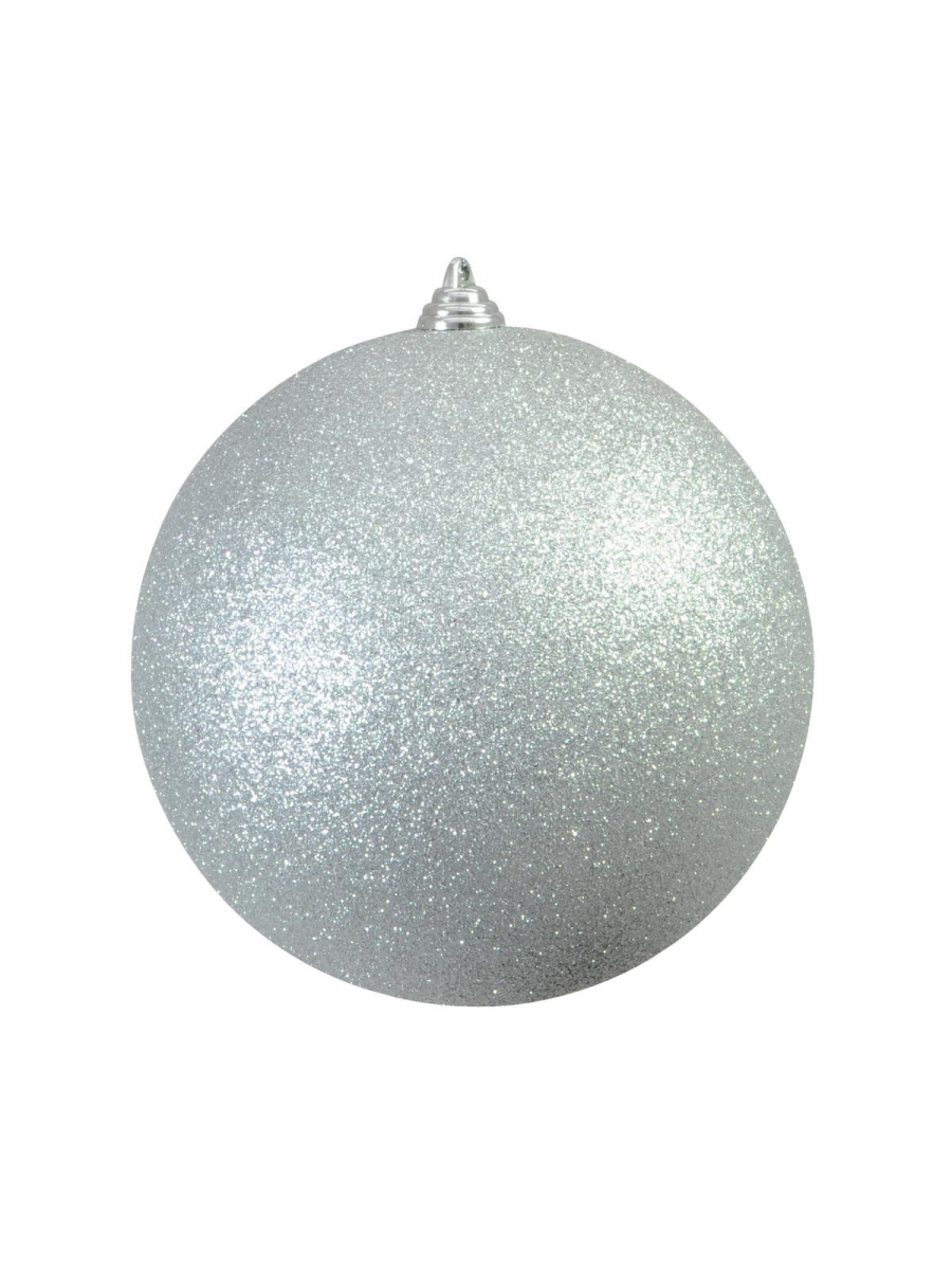 EUROPALMSDeco Ball 20cm, silver, glitter