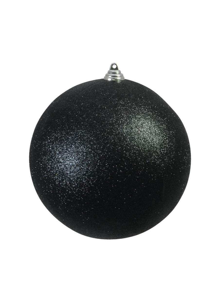 EUROPALMSDeco Ball 20cm, black, glitter