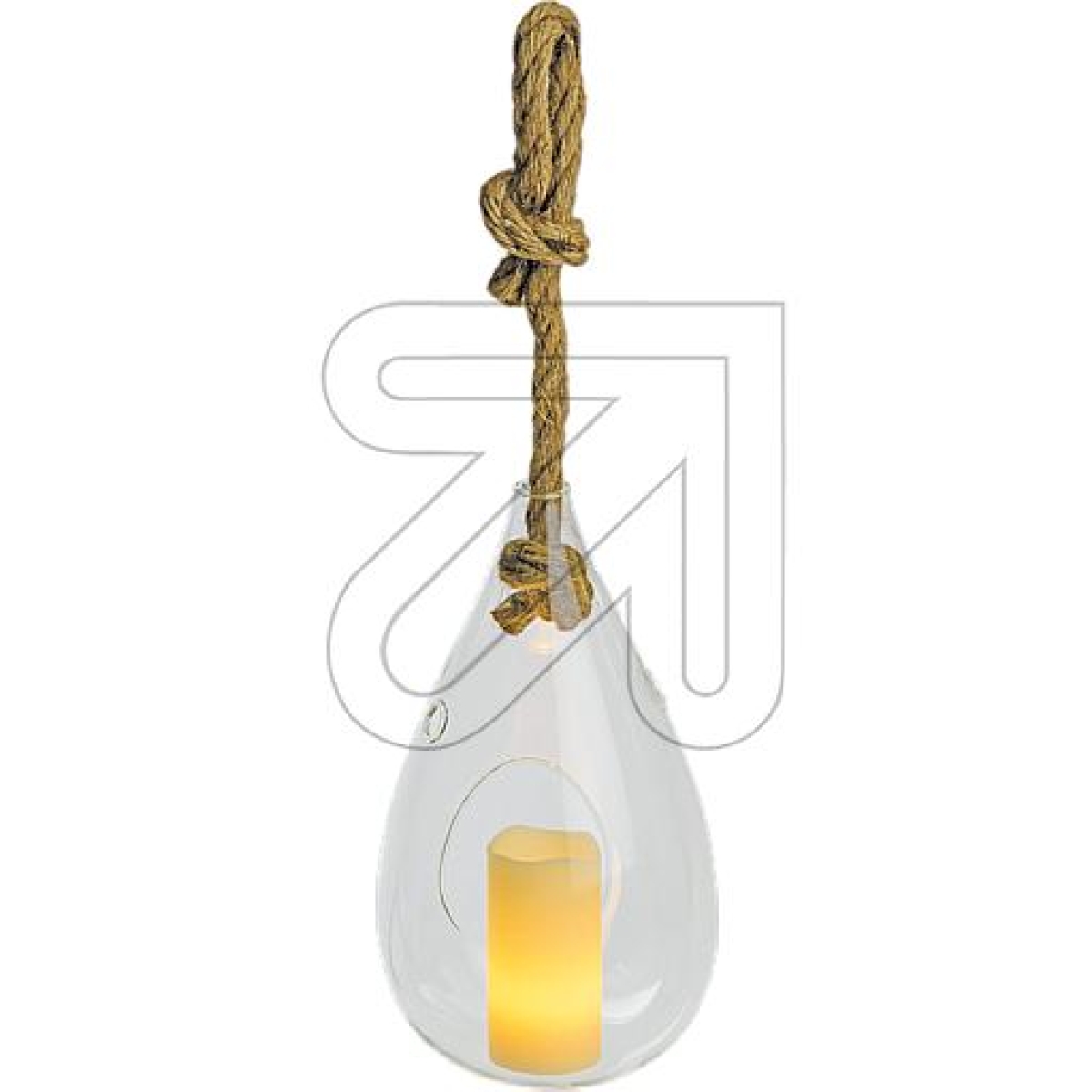 LUXALED candle in glass pendant 1 LED Ø 14,5x27cm clear 39469