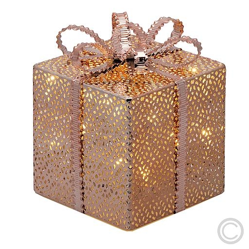 LUXALED gift box copper colored 20 LEDs warm white à13x16,5cm 49895