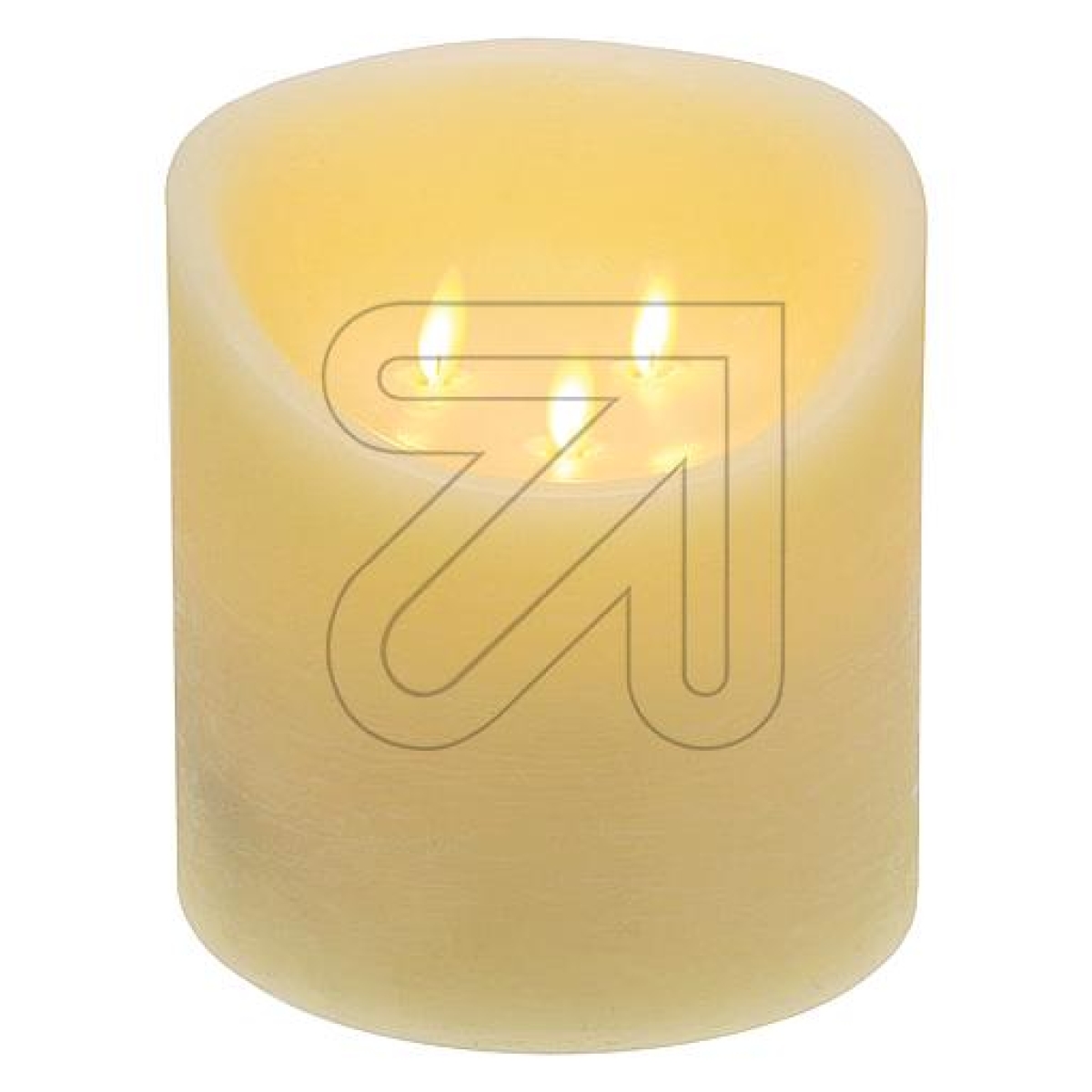 LUXALED candle 3-wing ivory 15cm 3 LEDs Ø 15x15cm cream 59344