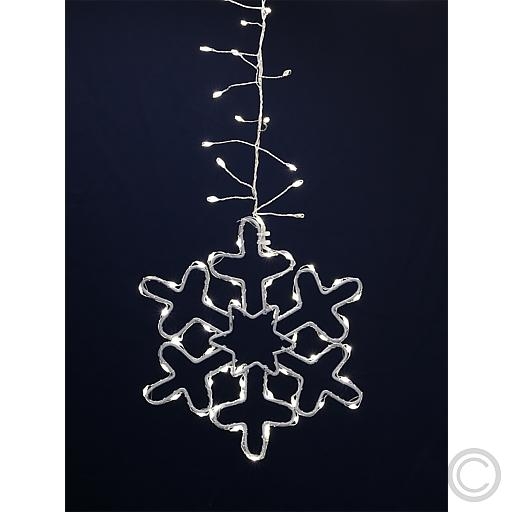 LUXALED-Eisregen-Lichtervorhang mit Schneeflocken innen/außen beleucht. L. 2,8m Ges.l. 6,8m 728 LEDs weiß 68773Artikel-Nr: 837520