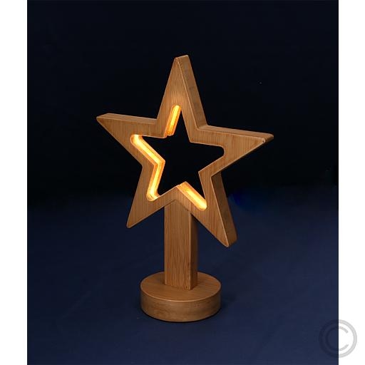 LUXALED wood star to place 47 LEDs warm white Ø 8x18x25cm 68841Article-No: 837545