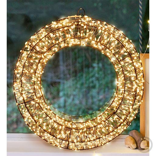 LUXALED 3D metal wreath for hanging 1000 LEDs warm white Ø 35cm 68490Article-No: 837590
