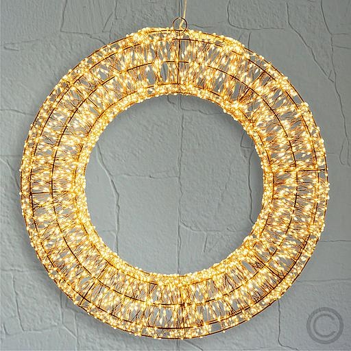 LUXALED 3D metal wreath for hanging 2400 LEDs warm white Ø 75cm 68506Article-No: 837595