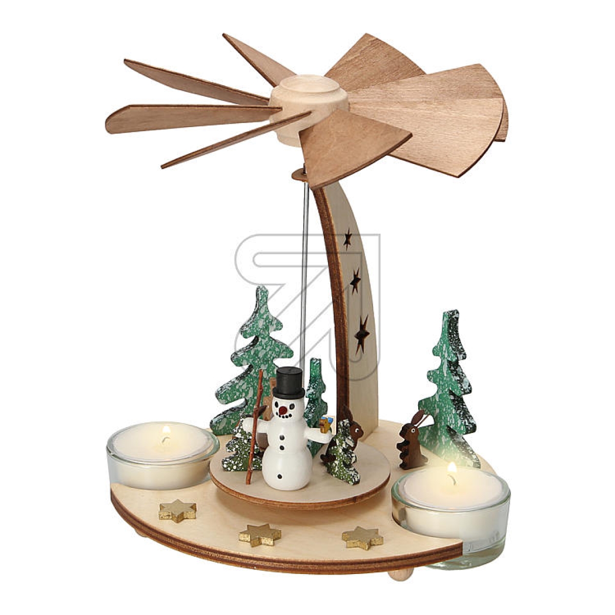 Drechslerei KuhnertTealight pyramid with snowman 24014Article-No: 838550