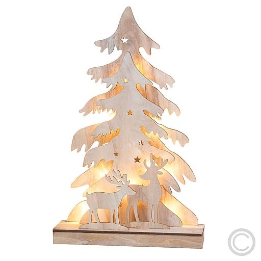 SAICOLED-Holz-Leuchter Baum 10 flamig warmweiß 24x6x38cm CLE07-2804Artikel-Nr: 839255