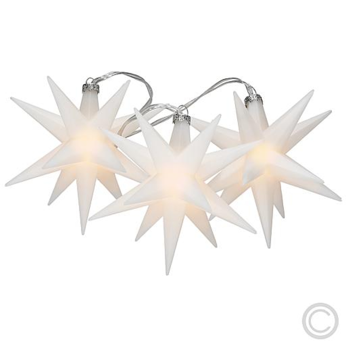 SAICOKunststoff-Sternenhänger weiß3 LEDs Ø 12cm CW62-1008