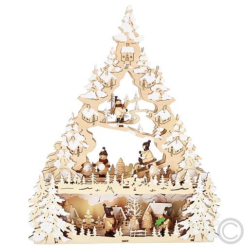 SAICOLED wooden chandelier Winter Children 15 flames 30x39cm natural CLB00-3677Article-No: 839455