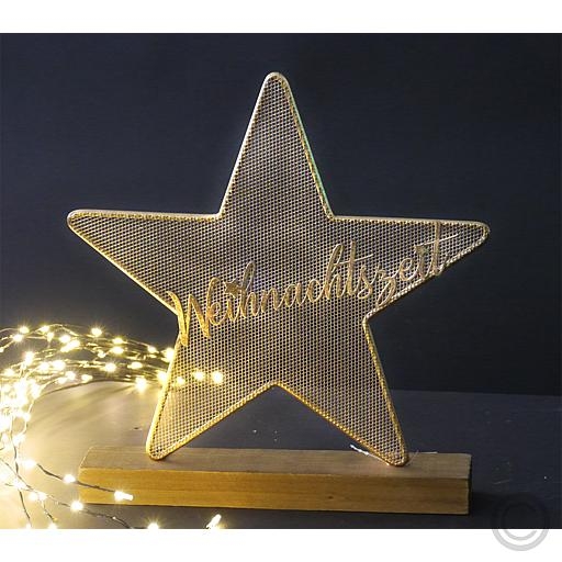 RiffelmacherMetal star standing on a natural wooden base 28x5x3cm 30x32cm gold 75233Article-No: 843965