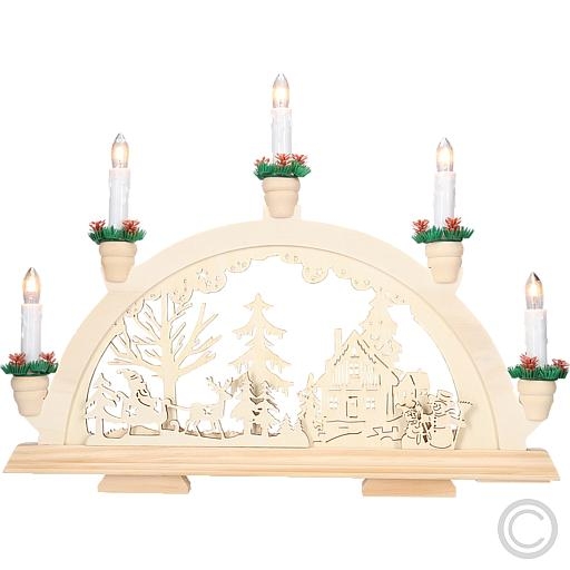 HeinzWooden candle arch Waldhaus 5 flames 41x32cm natural 10702Article-No: 844485