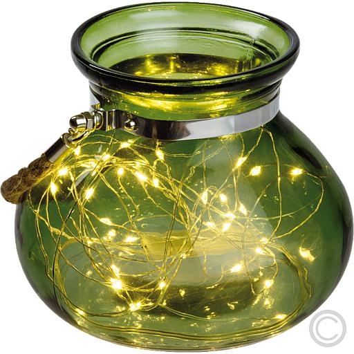 LUXADecorative glass 40 ww LED green 39520 40 LEDs Ø 15x12.5cm greenArticle-No: 848655