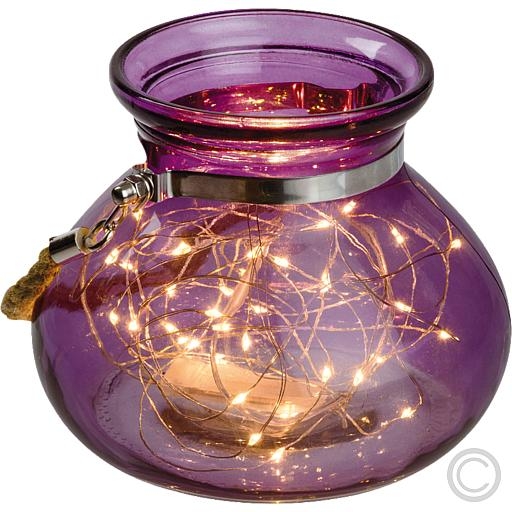 LUXADecorative glass 40 ww LED purple 39537 40 LEDs Ø 15x12.5cm purpleArticle-No: 848660