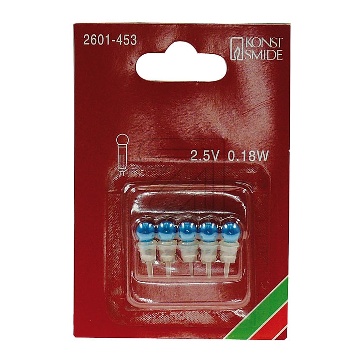 KonstsmideErsatzlämpchen für Mini-Lichterkette Pearl 2,5V blau 2601-453-Preis für 5 StückArtikel-Nr: 857955