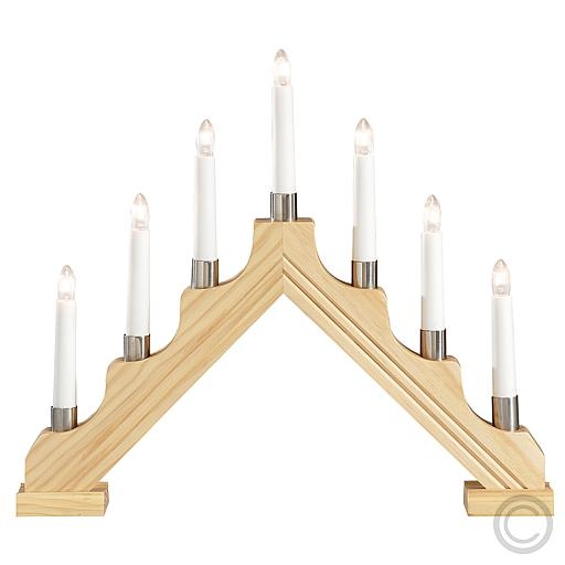 KonstsmideWooden chandelier with 7 top candles 34V/3W 39x34cm natural 1041-100Article-No: 867810