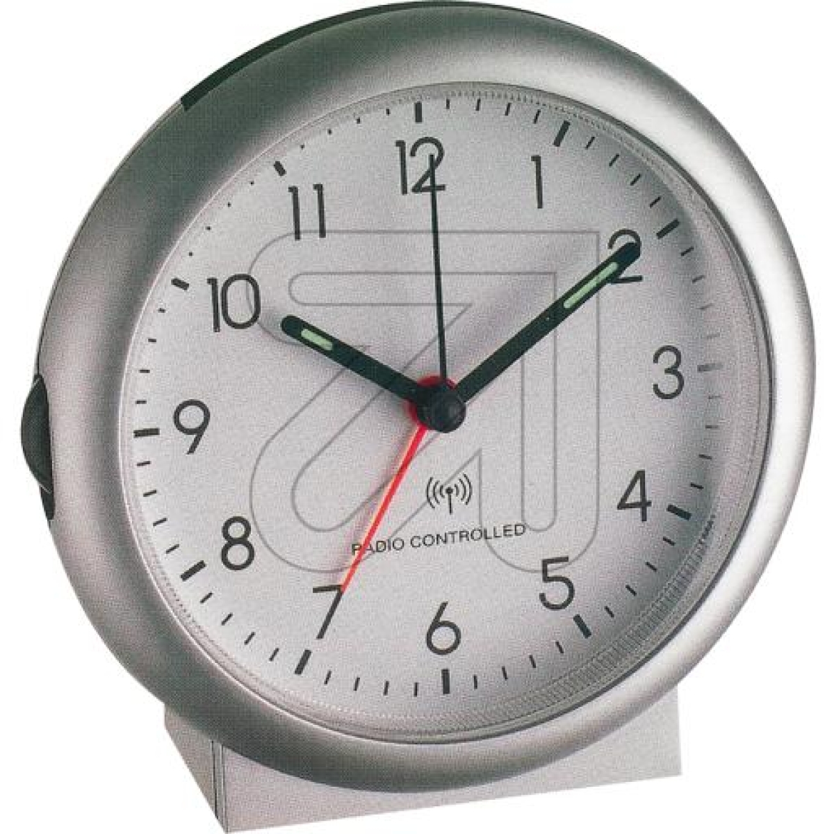 TFAAnalogue radio-controlled alarm clock silver Ø 110mm TFA 98.1036