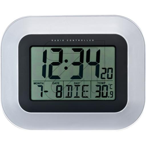 TechnolineJumbo LCD radio wall clock silver 228x180x28mm WS 8005Article-No: 325060